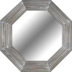 Metallic Octagon Studio Wall Mirror, 28"