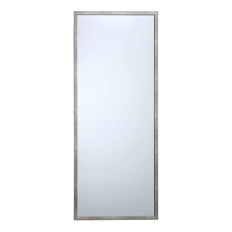 Metallic Woven Textured Framed Wall Mirror, 24x58 1 Metallic Woven Textured Framed Wall Mirror, 24x58