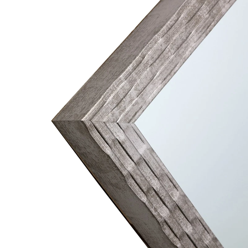 Metallic Woven Textured Framed Wall Mirror, 24x58 5 Metallic Woven Textured Framed Wall Mirror, 24x58 - Image 5