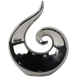 Modern Silver Ceramic Figurine, 8"