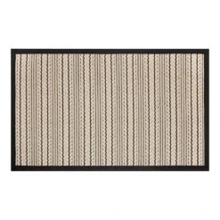Natural & Black High-Low Puff-Back Kitchen Mat, 21x34
