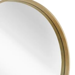Natural Wood Round Wall Mirror, 28" -Modern Decor Shop natural wood round wall mirror 28 2