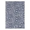 Navy Blue Floral Plastic Outdoor Area Rug, 6x9