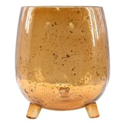 Orange Bubble Glass Vase, 8"