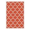 Orange Trellis Plastic Outdoor Area Rug, 6x9