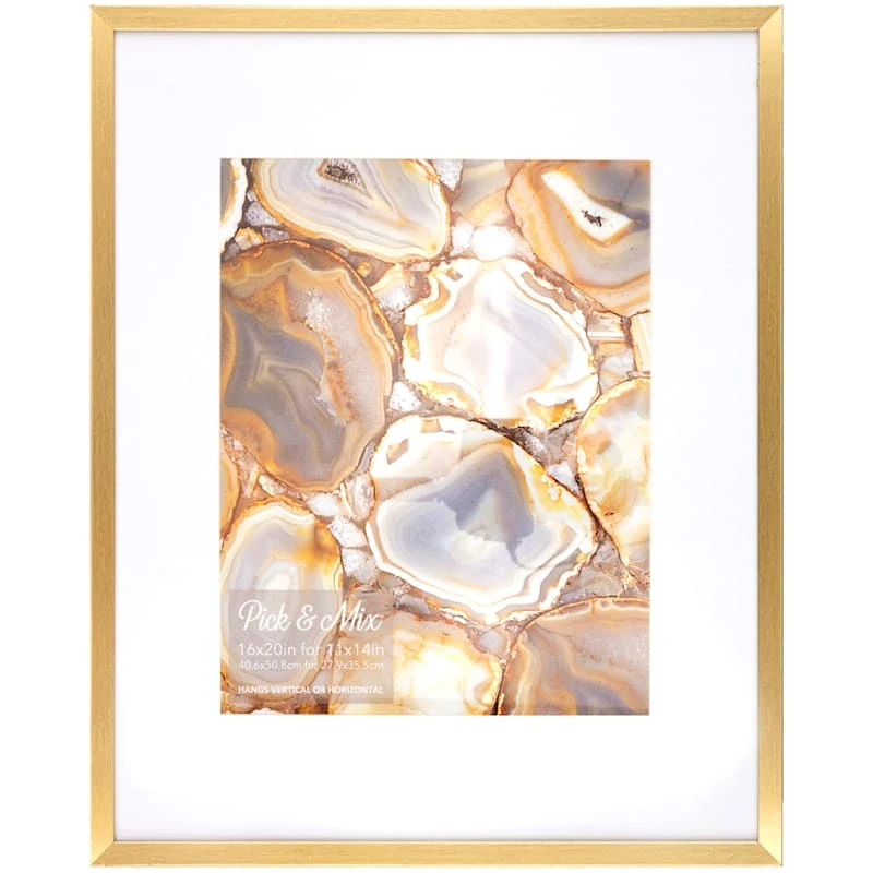 Pick & Mix 16x20 Matted To 11x14 Linear Wall Frame, Gold 1 Pick & Mix 16x20 Matted To 11x14 Linear Wall Frame, Gold