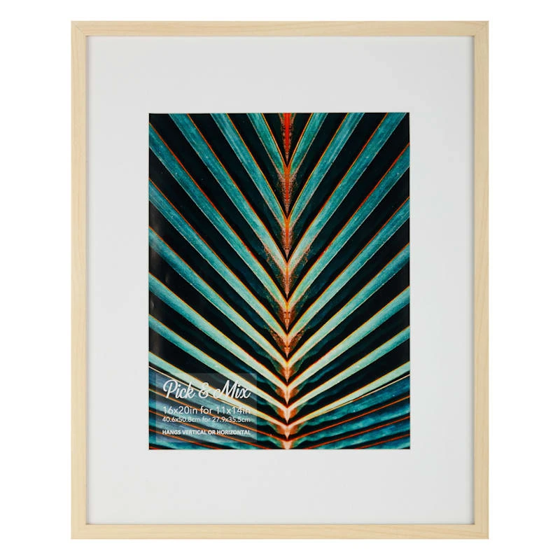 Pick & Mix 16x20 Matted To 11x14 Thin Linear Wall Frame, Natural 1 Pick & Mix 16x20 Matted To 11x14 Thin Linear Wall Frame, Natural