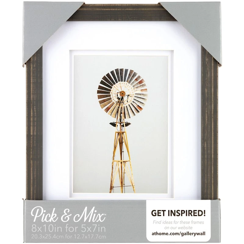 Pick & Mix 8x10 Matted To 5x7 Thin Linear Wall Frame, Blackwash 2 Pick & Mix 8x10 Matted To 5x7 Thin Linear Wall Frame, Blackwash - Image 2