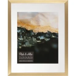 Pick & Mix Gold Linear Profile Float Wall Frame, 8x10