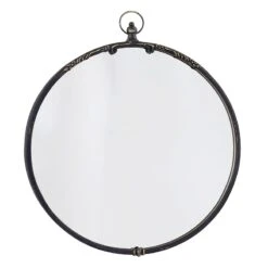Providence Black Metal Wall Mirror, 22x25