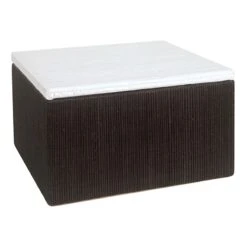 Providence Black & White Seagrass Box, 9"