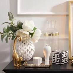 Providence Clear Greek Key Vase, Large -Modern Decor Shop providence clear greek key vase large 3