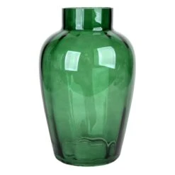 Providence Green Glass Bouquet Vase, 9.5"