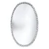 Providence Silver Metal Beaded Oval Wall Mirror, 14x22