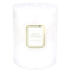 Providence White Mystic Birchwood Scented Pillar Candle, 6x8