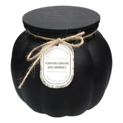 Pumpkin Carving & Hayrides Scented Frosted Glass Jar Candle, 35.8oz