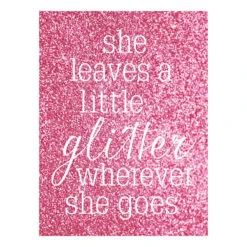 She Leaves A Little Glitter Wherever She Goes Canvas Wall Art, 18x24