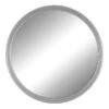 Silver Metal Round Wall Mirror, 14"