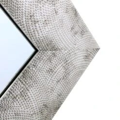 Silver Raised Dots Framed Wall Mirror, 24x36 -Modern Decor Shop silver raised dots framed wall mirror 24x36 3