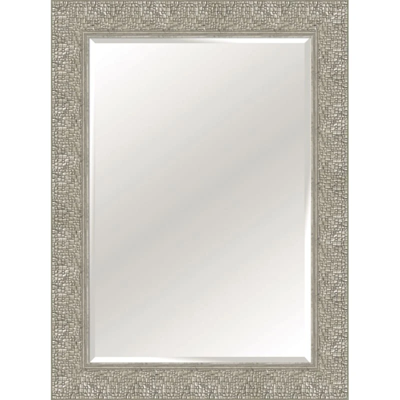 Silver Woven Distressed Wall Mirror, 30x36 1 Silver Woven Distressed Wall Mirror, 30x36