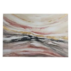Soft Pink Abstract Wave Enhanced Canvas Wall Art, 40x60