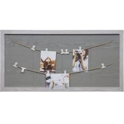 String Collage Frame With Metal Photo Clips, 16x31