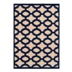 Torino Navy Blue Trellis Area Rug, 5x7