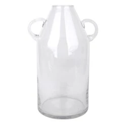 Tracey Boyd Clear Glass Vase With Handles, 12"