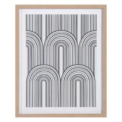 Tracey Boyd Framed Black & White Geometric Lines Canvas Wall Art, 16x20