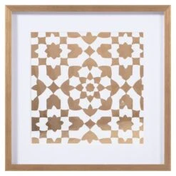 Tracey Boyd Glass Framed Gold Mosaic Print Wall Art, 16"