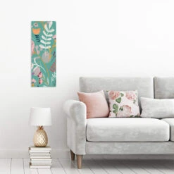 Tracey Boyd Teal Peruvian Floral Wall Art, 12x32 -Modern Decor Shop tracey boyd teal peruvian floral wall art 12x32 2