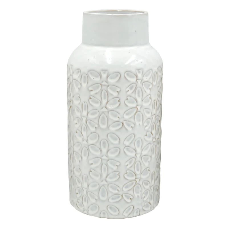 Tracey Boyd White Ceramic Vase, 10" 1 Tracey Boyd White Ceramic Vase, 10"