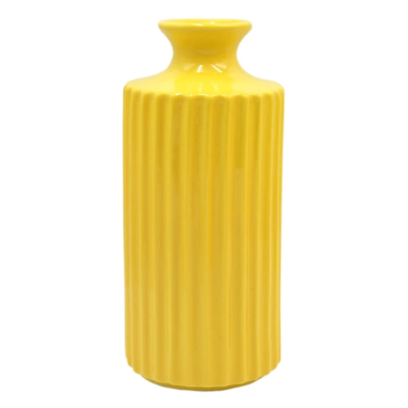 Tracey Boyd Yellow Ceramic Vase, 10" 1 Tracey Boyd Yellow Ceramic Vase, 10"