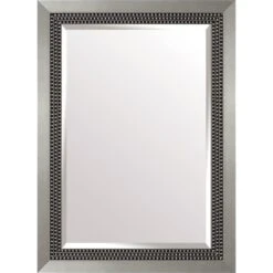 Triple Beaded Silver Wall Mirror, 32x44