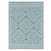Turquoise Diamond Design Plastic Outdoor Area Rug, 6x9
