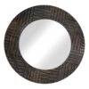 Ty Pennington Round Carved Wood Wall Mirror, 24"