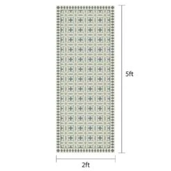 Vinyl Beige/Blue Runner 2x5 -Modern Decor Shop vinyl beige blue runner 2x5 6