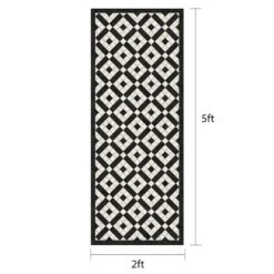 Vinyl Black/White Runner 2x5 -Modern Decor Shop vinyl black white runner 2x5 7