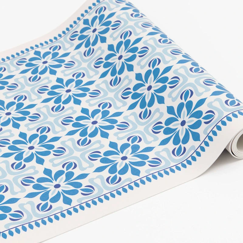 Vinyl Blue/Ivory Runner 2x5 2 Vinyl Blue/Ivory Runner 2x5 - Image 2