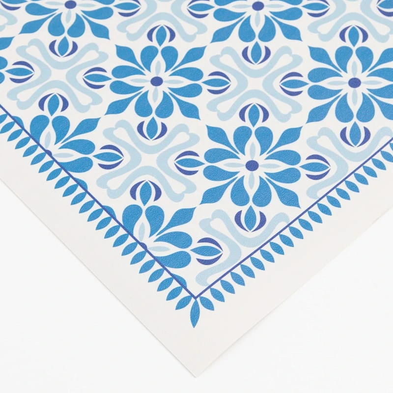 Vinyl Blue/Ivory Runner 2x5 4 Vinyl Blue/Ivory Runner 2x5 - Image 4