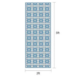 Vinyl Blue/Ivory Runner 2x5 13 Vinyl Blue/Ivory Runner 2x5 -Modern Decor Shop vinyl blue ivory runner 2x5 7