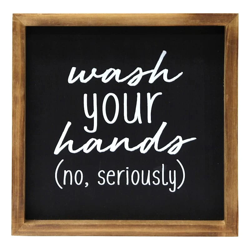 Wash Your Hands Framed Wall Art, 10" 1 Wash Your Hands Framed Wall Art, 10"