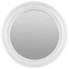 White Beaded Round Wall Mirror, 18"