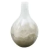 White & Brown Glass Vase, 12.5"