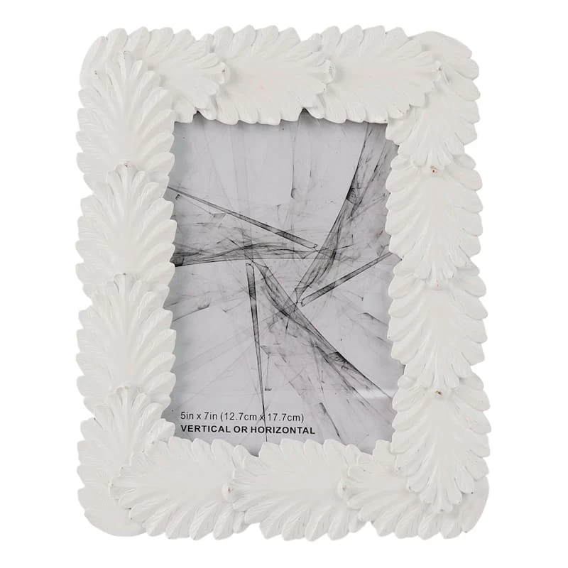 White Leaves Tabletop Photo Frame, 5x7 1 White Leaves Tabletop Photo Frame, 5x7