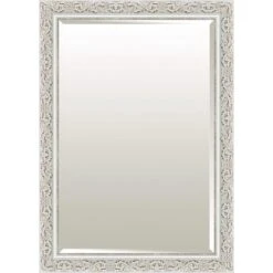 White Solid Wood Antique Wall Mirror, 30x42
