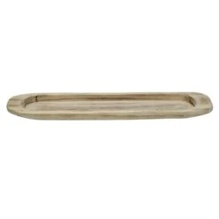 Whitewashed Wood Decorative Tray, 24x5