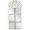 Windowpane With Ornate Carved Top Wall Mirror, 20x42