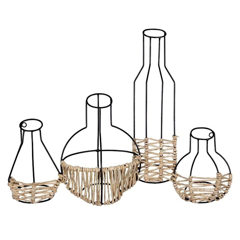 Woven Wood & Metal Vase Centerpiece Wall Art, 20x15 1 Woven Wood & Metal Vase Centerpiece Wall Art, 20x15